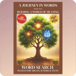 A Journey in Words – Series Two: Building a World of Meaning — cover art featuring symbolic typography and design